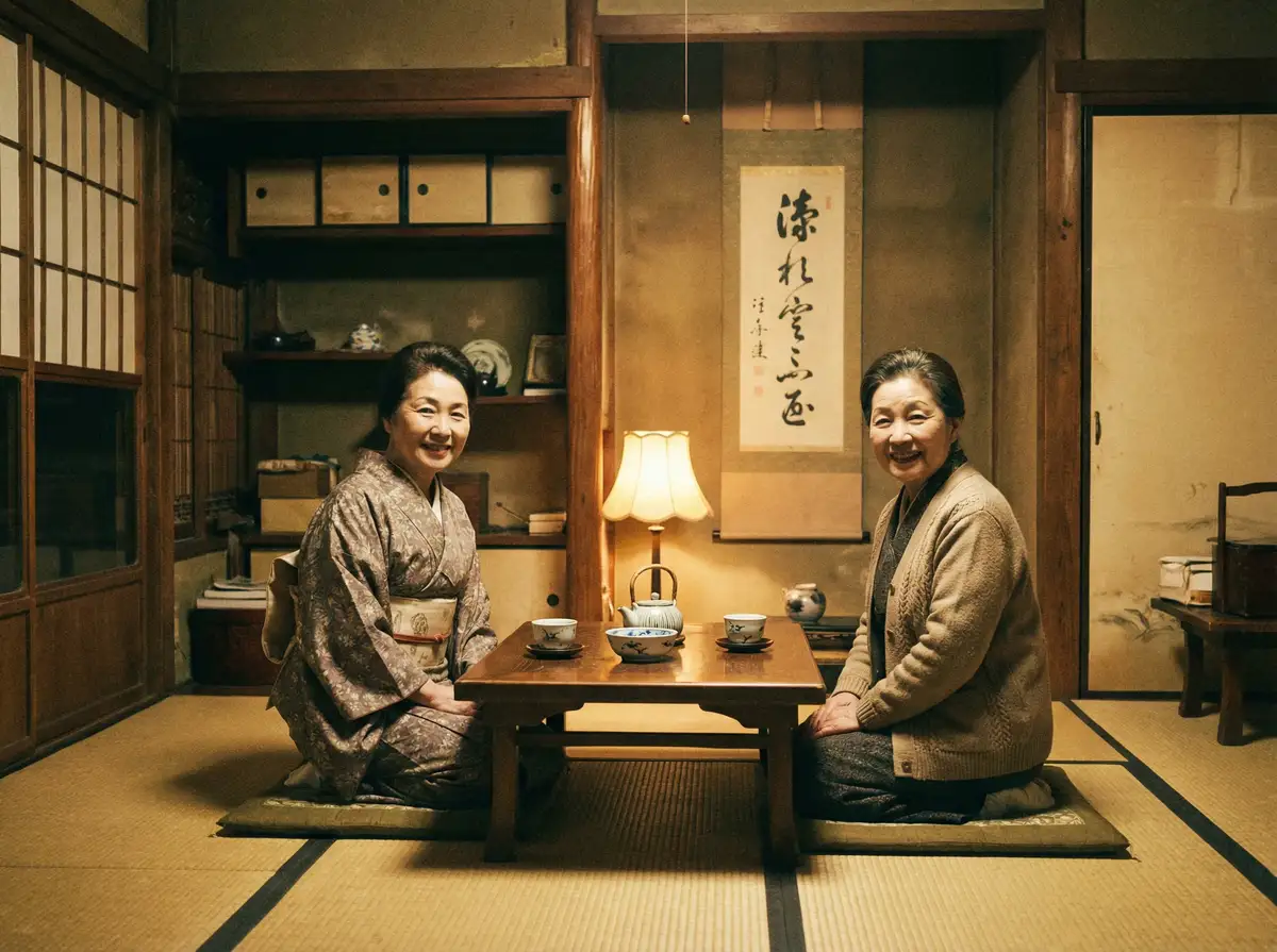 两位优雅的 体育生-体育生视频分享社区|原创短视频社区 在日式茶室中品茶交谈
